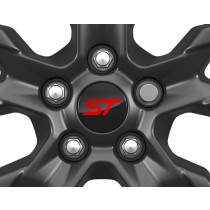 2566957-Ford Original Nabendeckel Alufelge schwarz glänzend ST-Logo rot 